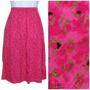 Vintage MICHELE LESLIE Skirt S/M Pink Midi Elastic